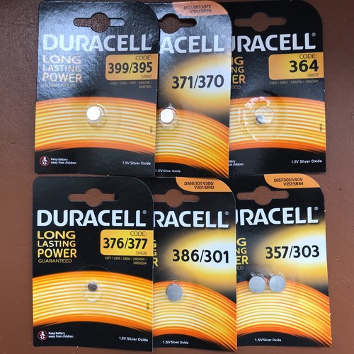 NEW Duracell Silver Oxide 1.5V Watch Batteries ALL SIZES 357 386 377