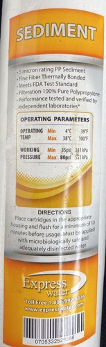 Express Water Set of 3 Replacement Water Filters 2 Carbon & 1 Sediment 10" - Picture 3 of 4