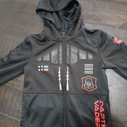 Star Wars Darth Vader Zip up Boys Hoodie Black size 7 - Picture 2 of 2