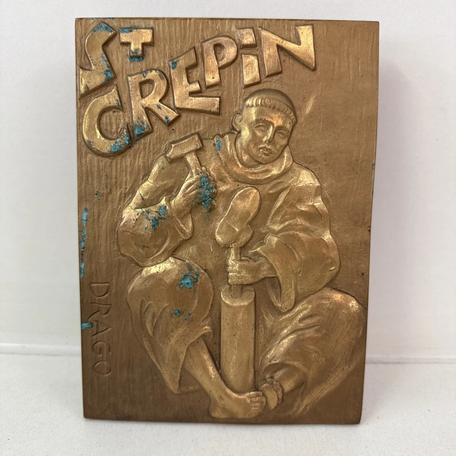 Médaille Plaque Présentoir Saint Crépin Chaussure Cordonnier Drago Militaire