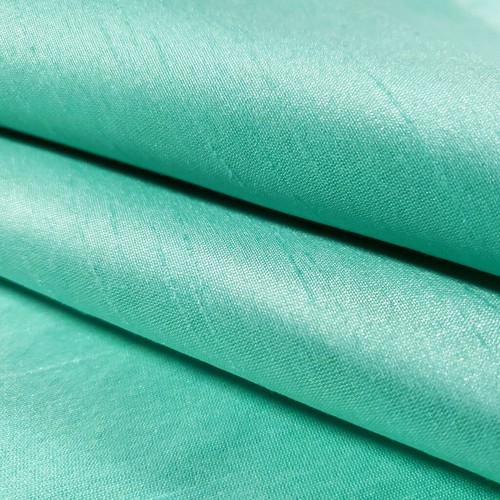 AQUA SEAFOAM GREEN FAUX SILK POLY DUPIONI FABRIC 58" BY THE YARD MINT GREEN - Picture 1 of 7