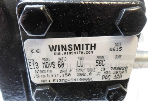 NUOVO RIDUTTORE CAMBIO WINSMITH E13MDVS41000GC 1750RPM 150HP FR: 56C - Foto 5 di 5