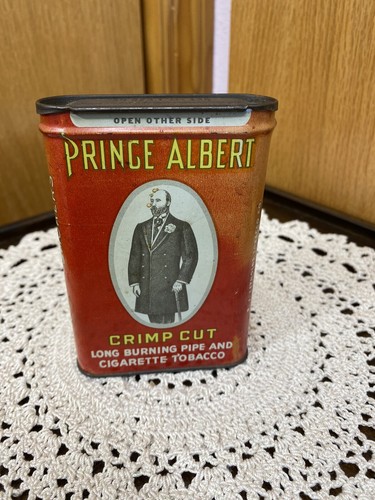 Vintage Red Prince Albert Crimp Cut Long Burning Cigar And Cigarette Tobacco Tin - Picture 7 of 7