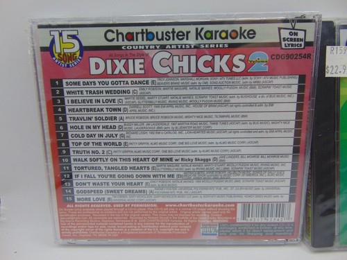 New Sealed CDG Chartbuster Karaoke CD 15 Songs Lot Dixie Chicks 90308 & 90254 - Bild 3 von 5