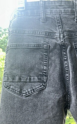 Versace Studio De Vestiti Eleganti Jeans 30/30 Slim Fit Black Moto Style - Picture 14 of 15