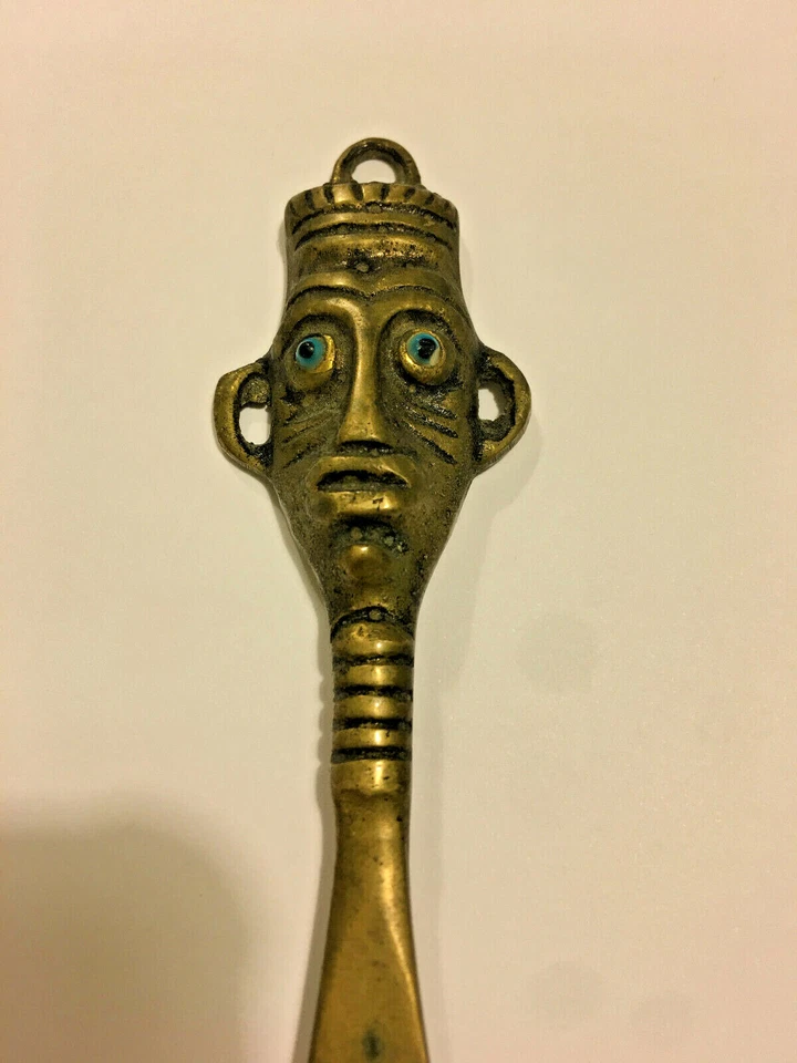 Rare Vintage Handmade Brass Shoehorn / 17.7 cm (6.96") / 77 gm (2.71oz) - Image 3 of 4