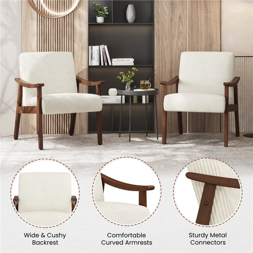 Mid-Century Faux Leather Armchair Upholstered Accent Chair for Living Room - Picture 51 of 73