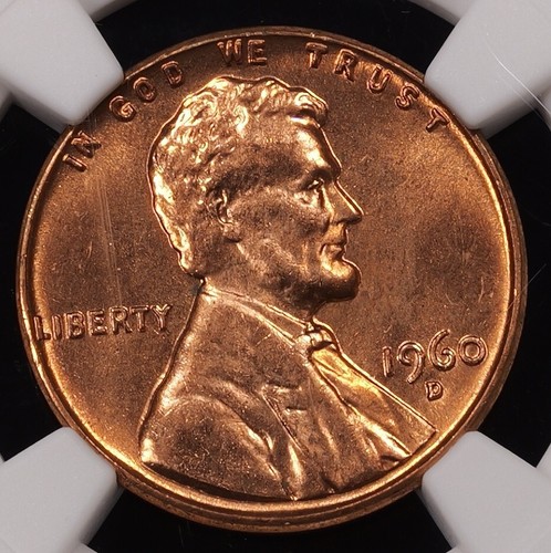 1960-D Large Date Lincoln Memorial Cent 1c - NGC GRADED MS66RD - Picture 2 of 4