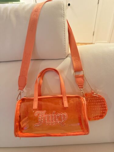 NWT JUICY COUTURE SOFT SERVE MINI BARREL CROSSBODY W MINI PURSE ORANGE EXCLUSIVE