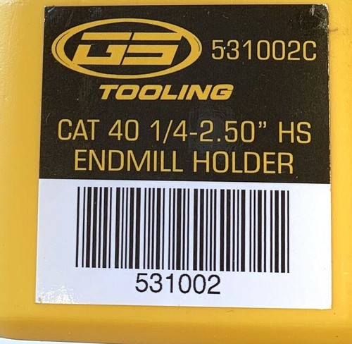 1/4" CAT40 PREMIUM END MILL HOLDER 2.5" PROJECTION SOWA GS TOOLING  #531002 - Afbeelding 10 van 11