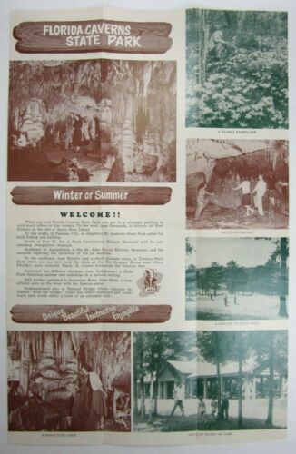 Vintage Florida Caverns Travel Brochure Map Roadside Attraction Spelunking 1957 - Picture 5 of 7