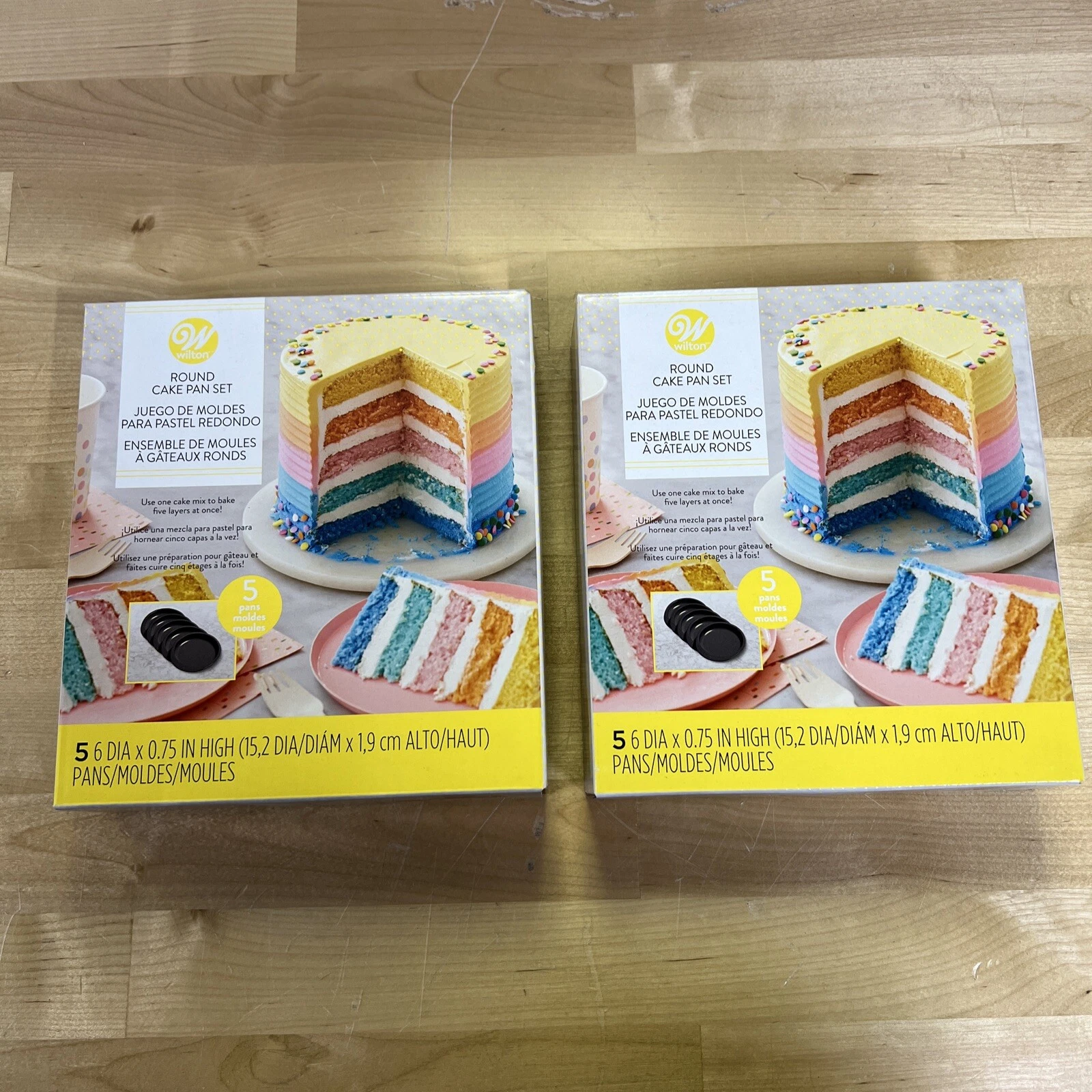 (2 PACK) Wilton 5-Piece Round Cake Pan Set 6” X 0.75” (10 Pieces Total)
Opens in a new window or tab