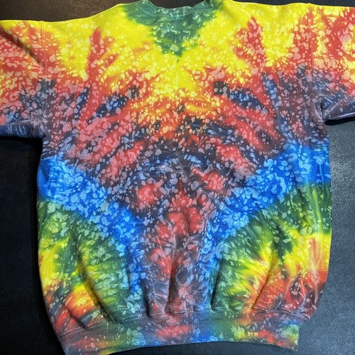 Adult Large Key West Florida Tie-Dye Sweatshirt w Embroidered Smiley Face Peace - Picture 6 of 6