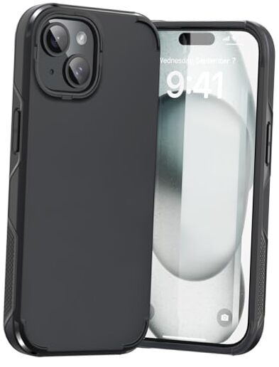 TEAM LUXURY for iPhone 15 Case, [Military Grade Protection] Jet Black