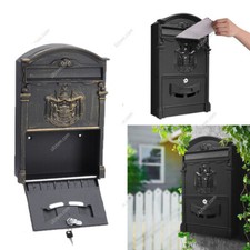 Large Vintage Lockable Post Box Wall Mounted Mailbox Outdoor Secure Letterboxes