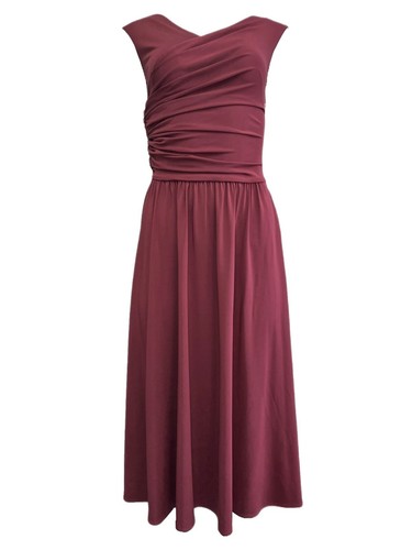 Athleta Hayes Pleated Maxi Dress Women Small Tall Dusty Blue Sleeveless  Pockets | eBay