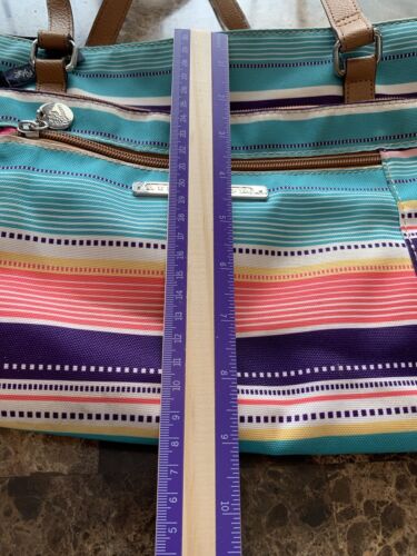 Lily Bloom Summer Striped Drop Shoulder Purse Bag Pre-owned Used See Photos - Picture 19 of 24