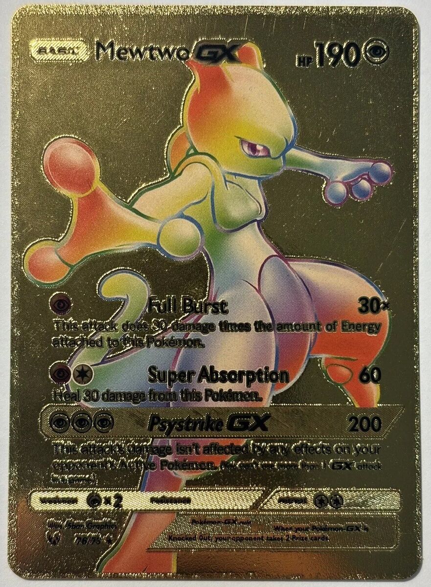 Mewtwo GX Hp190 Gold Foil Card 🔥Fan Art🔥Nm | eBay Mewtwo GX Hp190 Gold Foil Card 🔥Fan Art🔥Nm | eBay