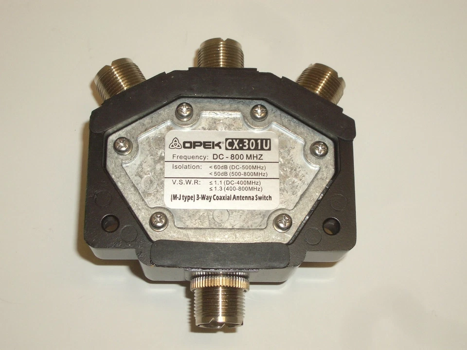 INTERRUPTOR COAXIAL ANTENA 3 POSICIONES OPEK CX-301U con SO-239 DC-800MHz Foto 2 de 2