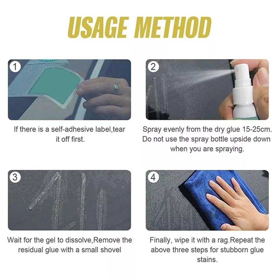 Sticker Remover Adhesive Residue Adhesive Removal Glass Labels Cleaner