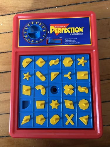 WORKS! Vintage 1990 Perfection Game Milton Bradle Retro, Missing Two Pieces - 第 1/2 張圖片