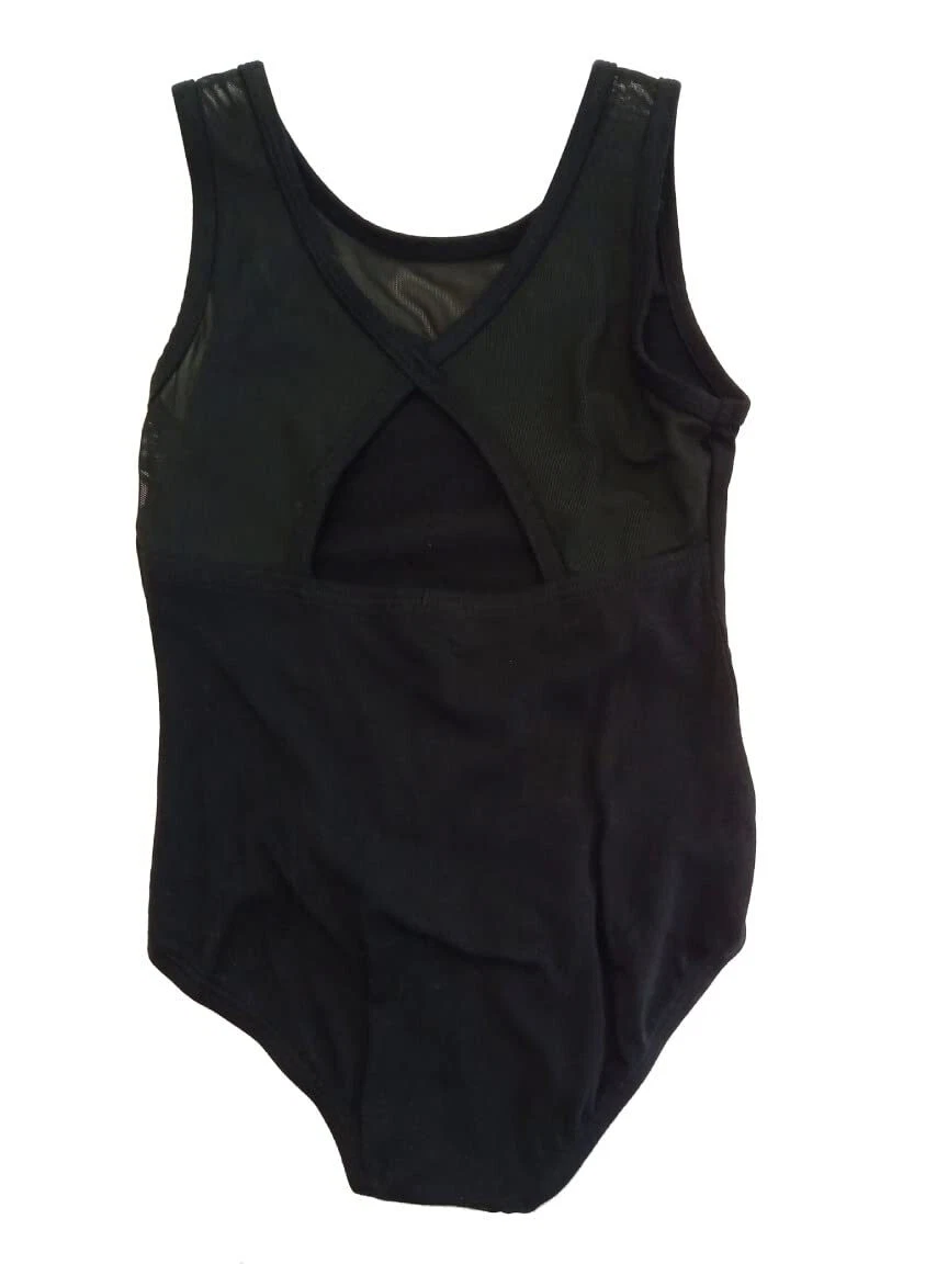 Cat & Jack Dance Tank Mesh Leotard Girls Black, XS (4/5) GIRL