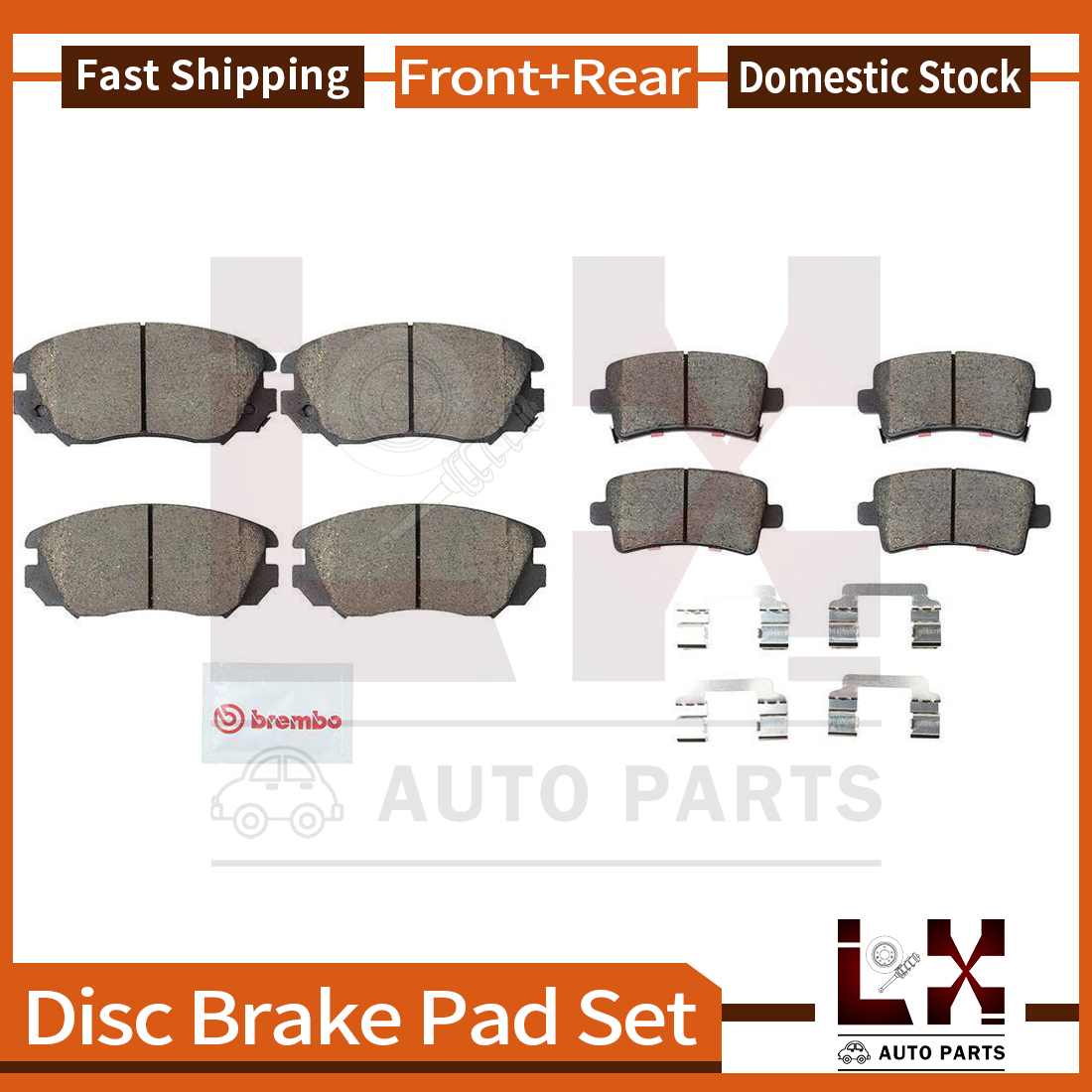YXPCARS Ceramic Brake Pad Set – Front & Rear For Buick LaCrosse, Regal, Impala, Malibu 2010-2015