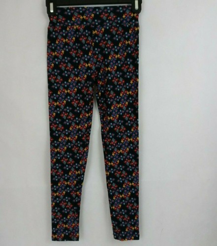New LuLaRoe Tween Leggings Black With Multi-Color Victorian Design - Picture 2 of 6