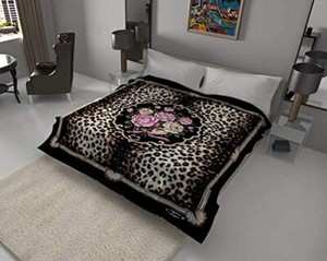 Solaron Classic Bengal Tiger Korean Thick Mink Soft Plush King Size Blanket Blue