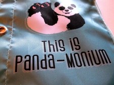 Yoobi Binder Zip Pouch Blue Pencil Case Panda Bear This is Panda-Monium SC036