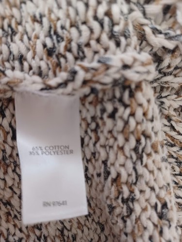 Suéter Pullover Jill Tejido Crochet Para Mujer Talla 3X Beige Mezcla Algodón Cuello en V - Imagen 7 de 9