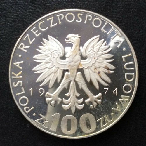 1974 Poland 100 Zlotych Maria Sklodowska Curie Gem Proof Silver Coin A5656 - Picture 3 of 5