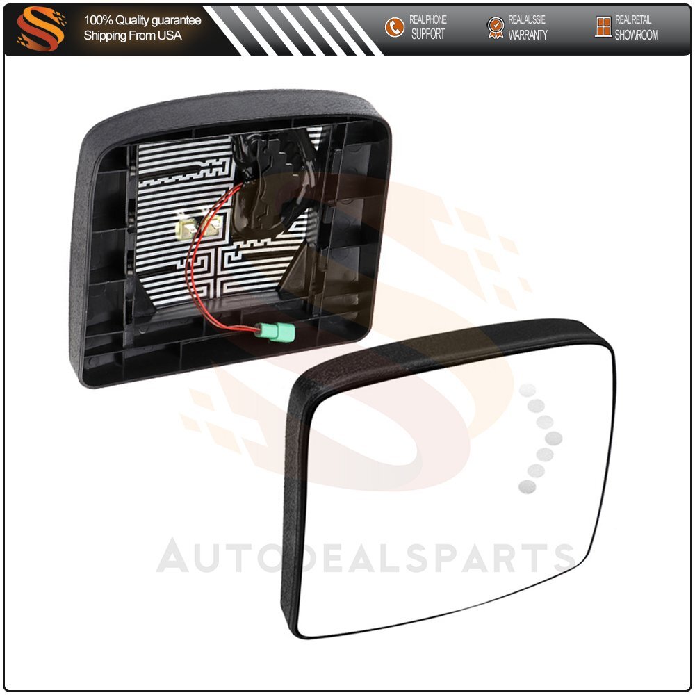 Left+Right Side Mirrors For 2005-2018 Volvo VNL LED Indicator Heated Small Plate