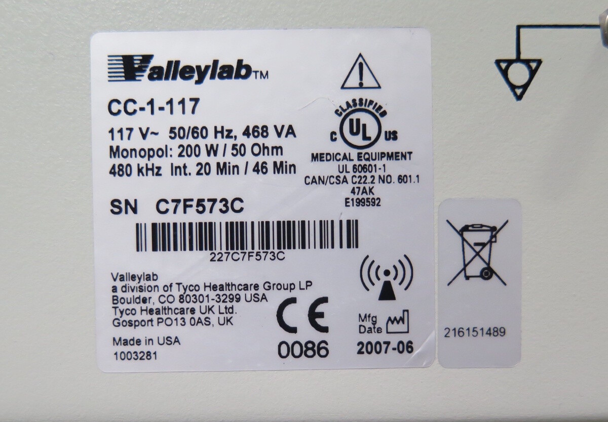 R198526 Valleylab Cool-tip RF CC-1-117 Ablation System