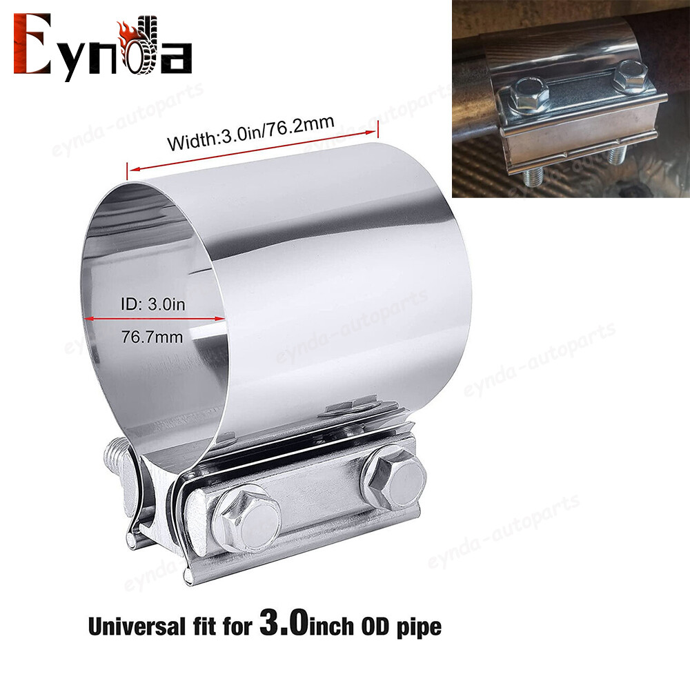 3 Inch Exhaust Pipe 3" Inch Exhaust Clamps Stainless Steel Muffler Band Clamp 3 In Exhaust Clamp - Foto 11