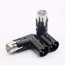 2x 3-Pin XLR Right Angle Adapter Male and Female Adjustable 4 Angle Positions