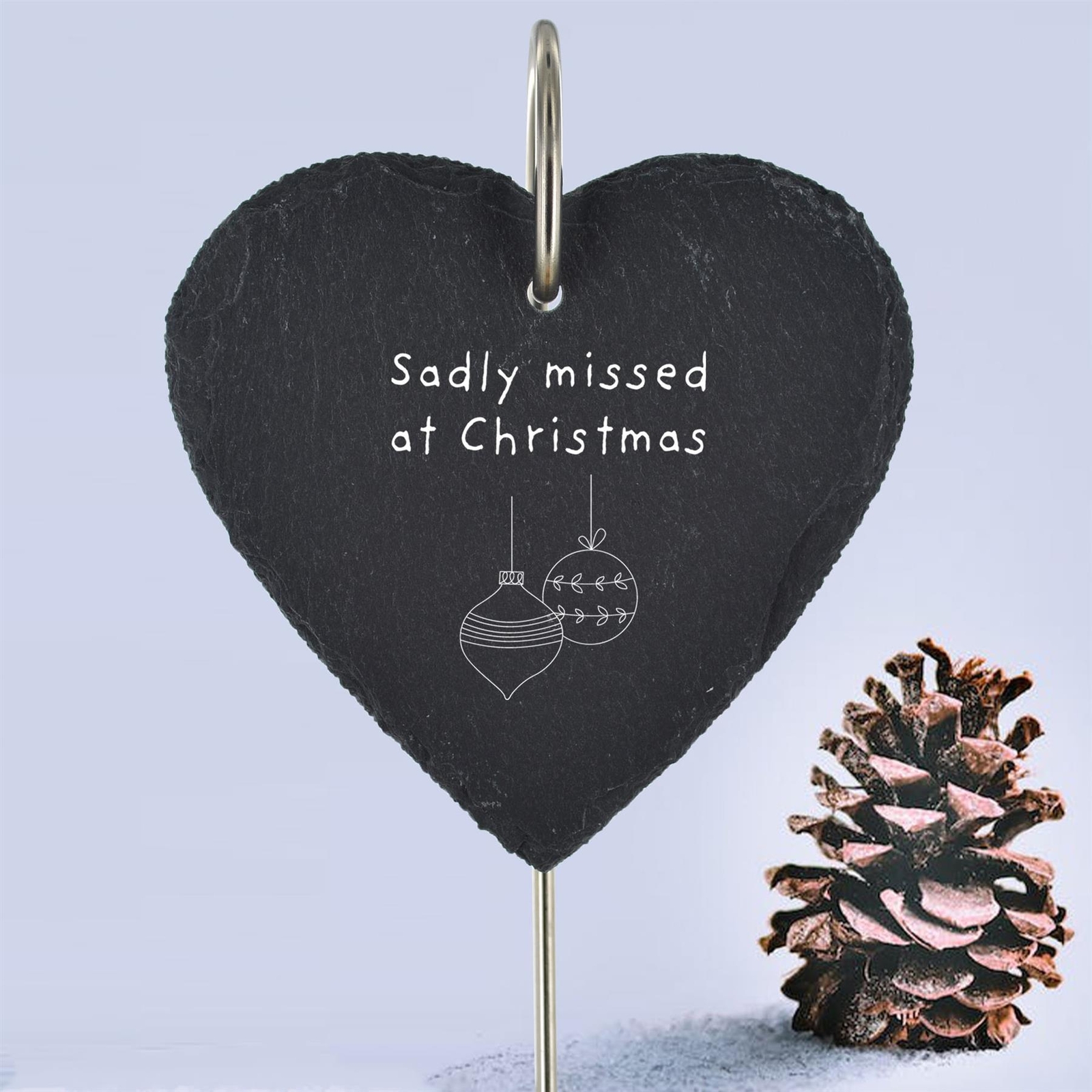 Baubles Sadly Missed Memorial Slate Grave Plaque
