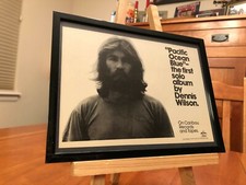 SMALL 6x8 FRAMED DENNIS WILSON (BEACH BOYS) "PACIFIC OCEAN BLUE" LP ALBUM CD AD