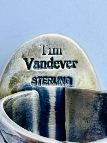 TIM VANDEVER Giant Navajo Natural Turquoise Sterling Silver Ring - Picture 15 of 16