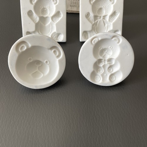 VTG Teddy Bear Design Set of 4 Cookie Press Stamps Takahashi Porcelain Japan NEW - Picture 9 of 17