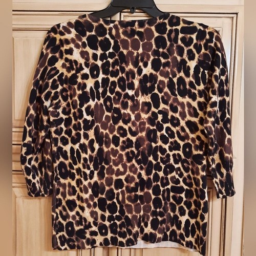 Boston Proper Leopard Embellished Cardigan - Size Medium - Picture 4 of 4