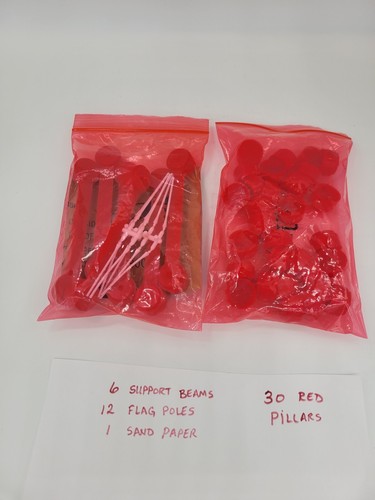 Auto World NEW RED 30 Pillars; 6 Beams; 12 Flag Poles Compatible with Tomy, AFX - Picture 6 of 7