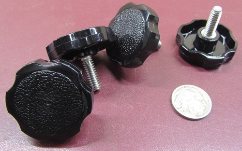 Plastic Black Rosette Stainless Thumb Screw 1/4"-20 x 3/4" Length, 10 Pc - Picture 3 of 11