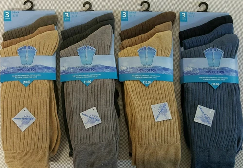 6,12 SEAM FREE TOE SOCKS  MEN'S  GOOD QUALITY 100% COTTON COMFORT SIZE 6/11