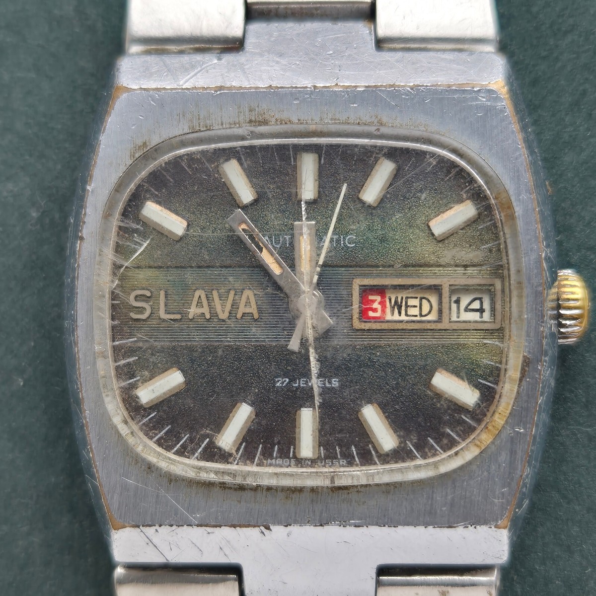 Montre Vintage USSR Slava Tank 2427 - Cadran Vert - Automatique - Pour Homme