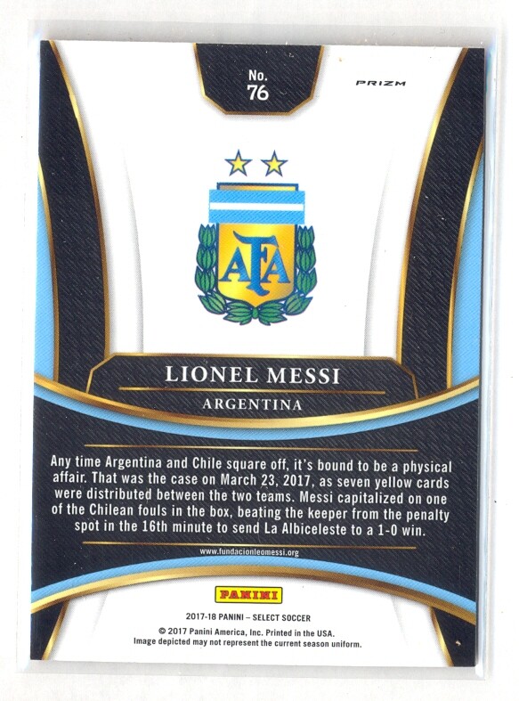 Lionel Messi 2017-18 Select Prizm 20枚限定 2017/18 Panini Select Lionel Messi 62/199 Red Refractor
