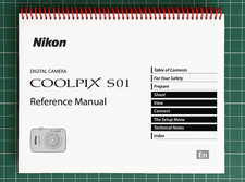 Nikon CoolPix S01   User Reference Manual   95 Pages   Printed  Bound in USA