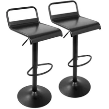 LumiSource Emery Barstool, Set of 2, Black -BS-EMRYBK2