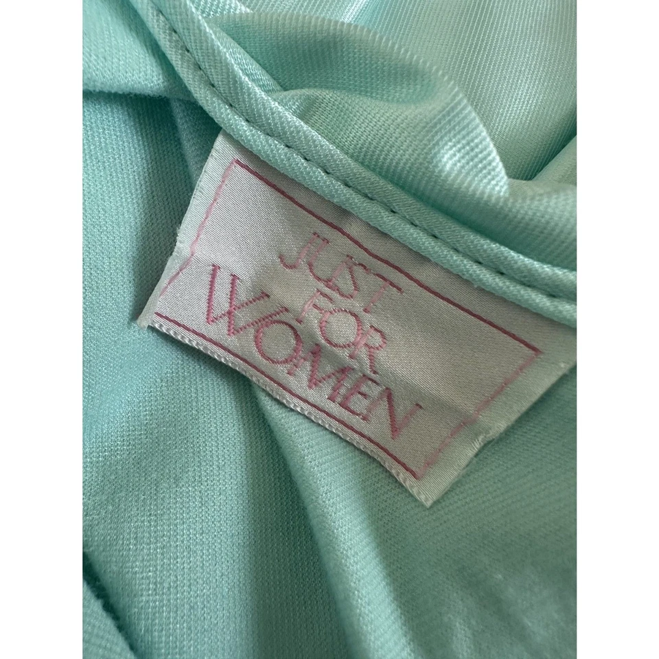 Vestido de Noche Vintage Años 80 Metálico Azul Verde Manga Larga Vestido para Dormir Talla 3XL Foto 4 de 4