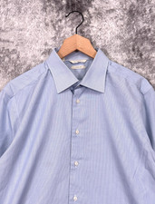 Suitsupply Traveller Dress Shirt 44 / 17.5 Mens Striped Long Sleeve Button Down